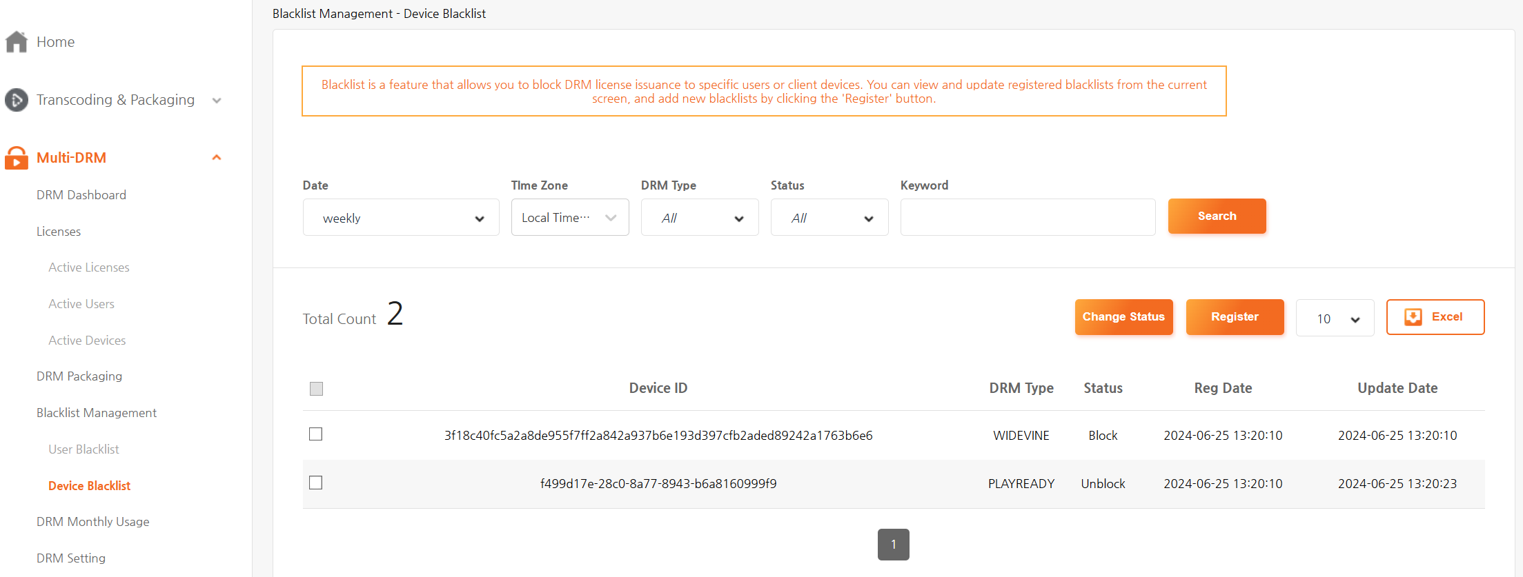Device Blacklist Management