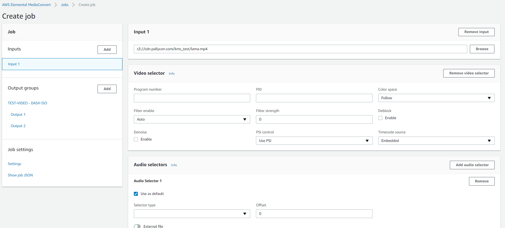 MediaConvert input