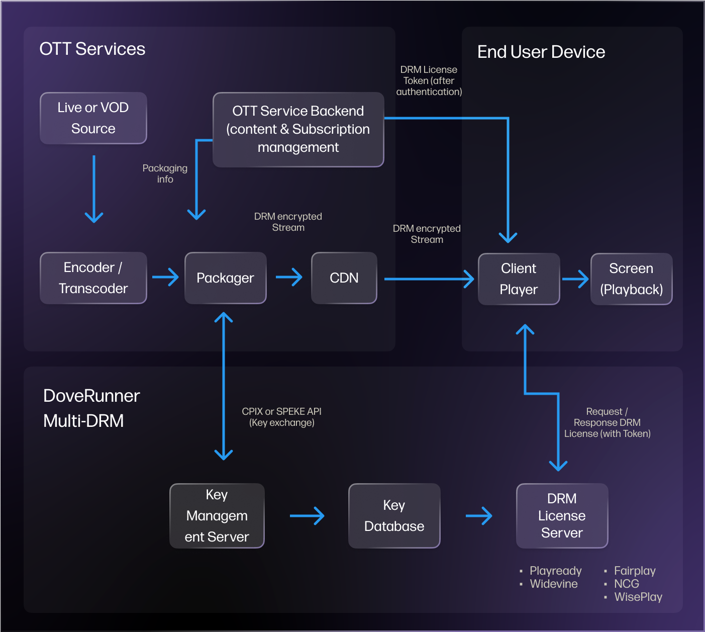 DoveRunner Multi-DRM Workflow