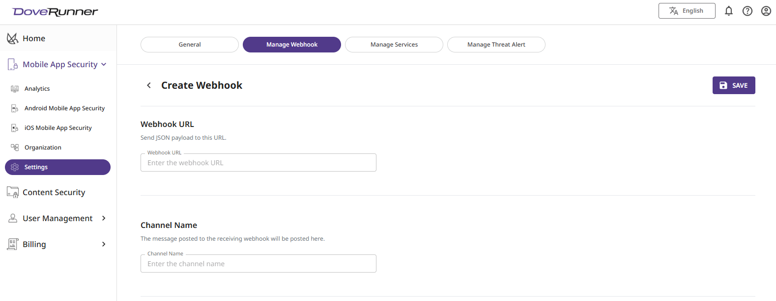 Manage Webhook Create